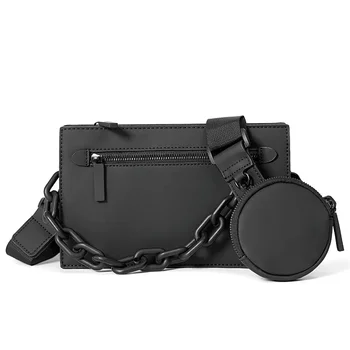  Модерна мъжка чанта през рамо, модерен дизайн, чанта-софтуера на веригата, мъжки малка квадратна чанта, чанта през рамо, чанти, чанти