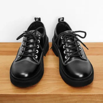  Мъжки кожени обувки, Бизнес Официалната облекло В Корейски Стил, Мода Мъжка Кожена Ежедневни обувки в Британския Стил, Черна и Кафява Мека Подметка, Височина I