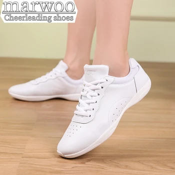  Обувки за черлидинга Marwoo, Детски танцови обувки, обувки за състезателна аеробика, обувки за фитнес, женска, бяла, спортни обувки за джаз J0010