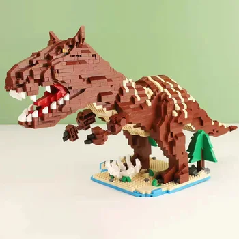  Играчка за деца, чудовище Гиганотозавр, на домашен любимец, 3D модел, направи си САМ, Диамантени блокове, тухли, Свят на динозаврите 