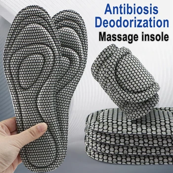  Мъжки Дамски Нано-антибактериална дезодорирующая стелка, възглавница за усвояване на пот, ортопедични стелки от пяна с памет ефект 5D за обувки