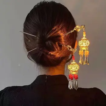  Окачване Сватба, Нажежен сплав В Китайски стил Родословна за прически Инструмент за дизайн на Фенер на Пръчка за коса Женски Аксесоари за коса