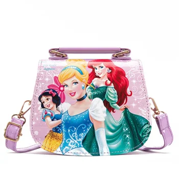  Детска чанта-месинджър принцесите на Дисни от изкуствена кожа за момичета, чанта Frozen Elsa, чанта Sofia, детска модерна чанта за пазаруване, подарък