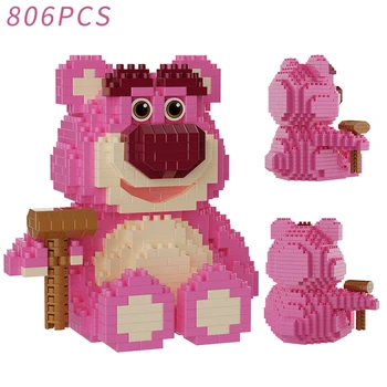  MOC 806pcs Мини-Животни Мечка Строителни Блокове Коледен Подарък Аниме Диамант Микро Тухлени Играчки За Детски подаръци
