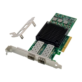  1 комплект PCIE X8 BCM57810 Мрежова карта с двоен оптичен порт 10G SFP + Сървър оптоволоконная мрежова карта зелен цвят