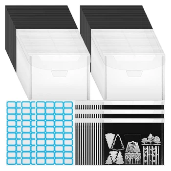  100 Прозрачни Опаковки За Съхранение На Печати И Штамповок, 100 Пластмасови Пликове За Съхранение На Албуми С Магнитна Дъска 0,3 Мм За Извършване На Трайни Картички