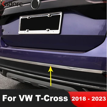  За Volkswagen VW T-cross Tcross 2018 2019 2020 2021 2022 2023 Стоманена Отрежете Долната част на Капака на Бронята на Задната Врата на Колата Декоративна Лента