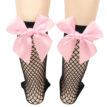  Дамски чорапи като рибарска мрежа за момичета, мрежести чорапогащи за деца, модни чорапи с атласным носа.