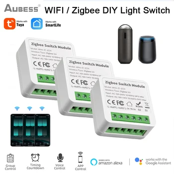  ZigBee/WIFI Sasha Mini Smart Switch 1/2/3/4 Банда Zigbee3.0 Приложението Гласов Модул И Дистанционно Управление На Ключа С Amazon Alexa И Google