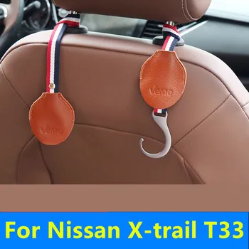  За Nissan T33 X-trail 2022 2023 2024 Кука за седалки от естествена телешка кожа мултифункционален автомобил на кука авто кука метална украса за куката